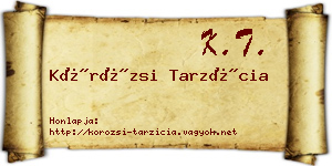 Körözsi Tarzícia névjegykártya